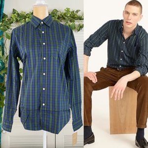 J. Crew | Slim Performance Twill Shirt Buttondown Long Sleeve Pine Plaid Green
